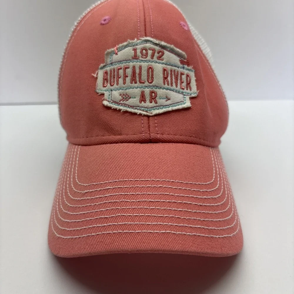 Pink/White Buffalo River Snapback Cap Arkansas Rafting USA Printed Cap‎